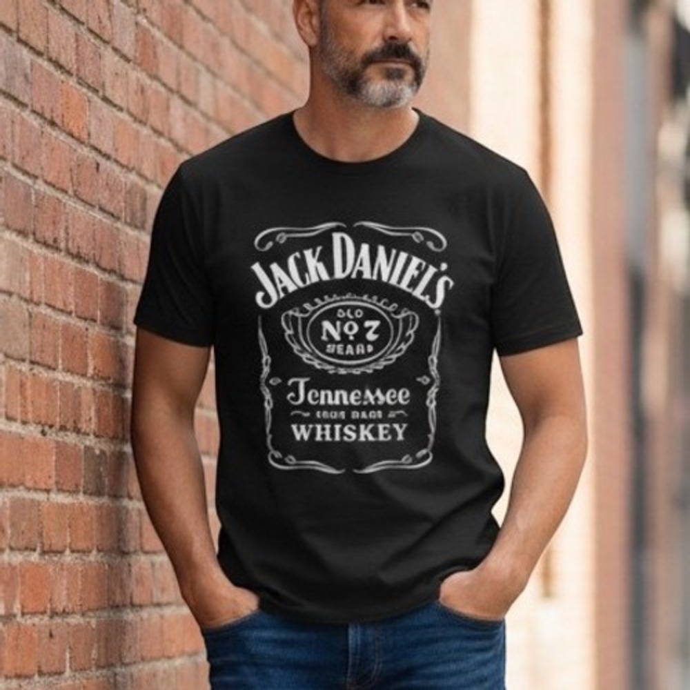 NWOT Jack Daniels Graphic T Shirt Mens Large Black Excellent Whiskey Logo Tee